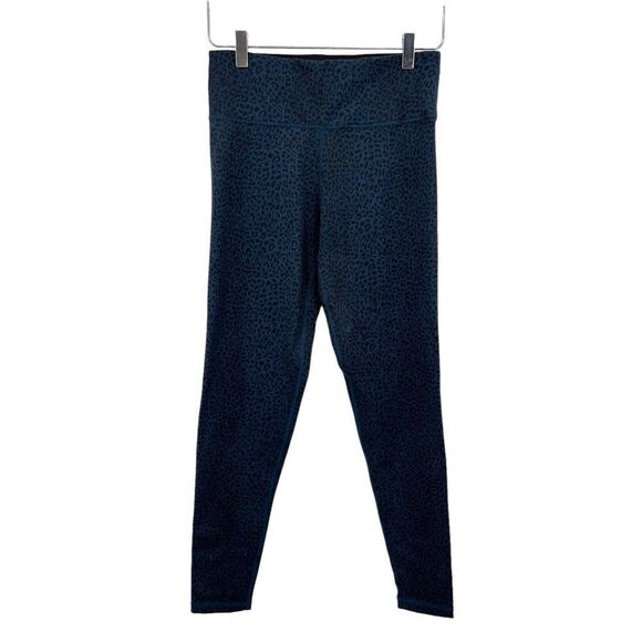 Sweaty Betty Leggings Women's Mediuml Black Blue Leopard Print Full Length - Picture 4 of 13